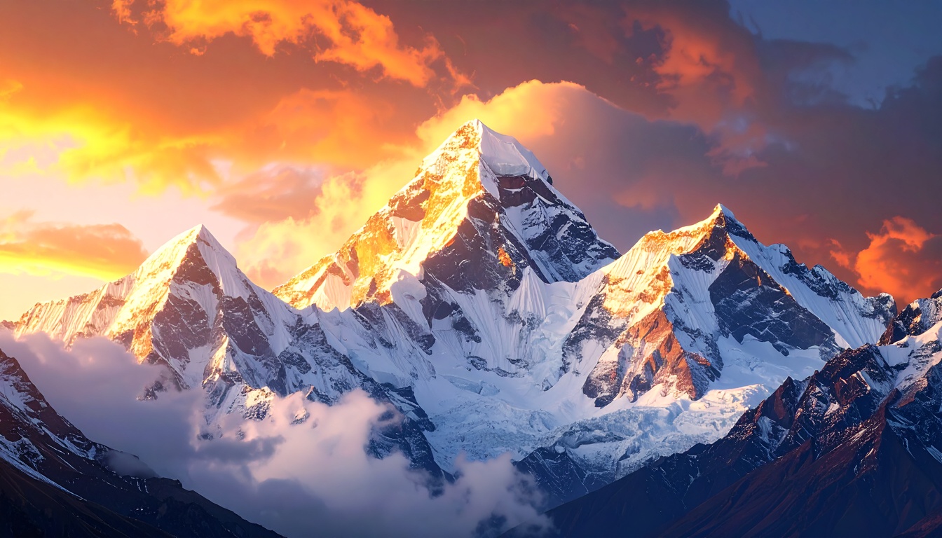 Himalayan sunrise, cinematic